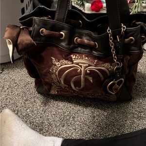 Juicy Couture Brown and Black Shoulder Bag